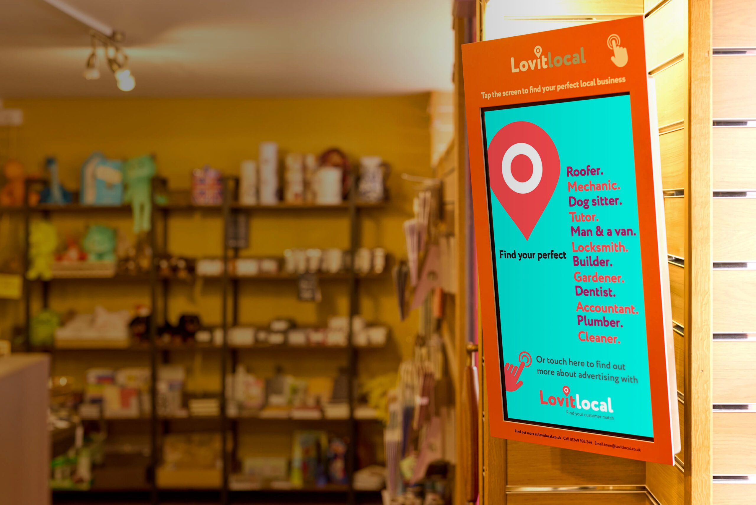 Lovitlocal Screens showing different sectors